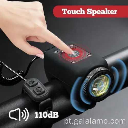 Luz de bicicleta com chifre e carregamento USB